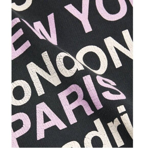 anine bing city love slogan print cotton jersey sweatshirt XS - Picture 9 of 9